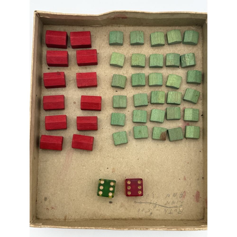 Vintage 1946-51 Parker Brothers Monopoly Game Great shape wood pieces no board - Picture 3 of 12